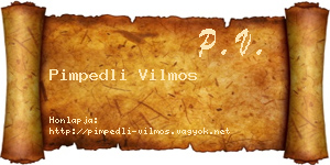 Pimpedli Vilmos névjegykártya
